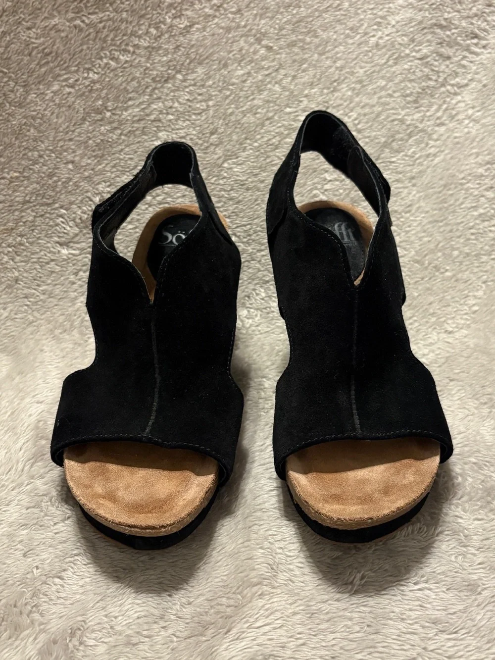 Women’s 7 Sofft Cohlee Suede Open Toe Wedge Sandal